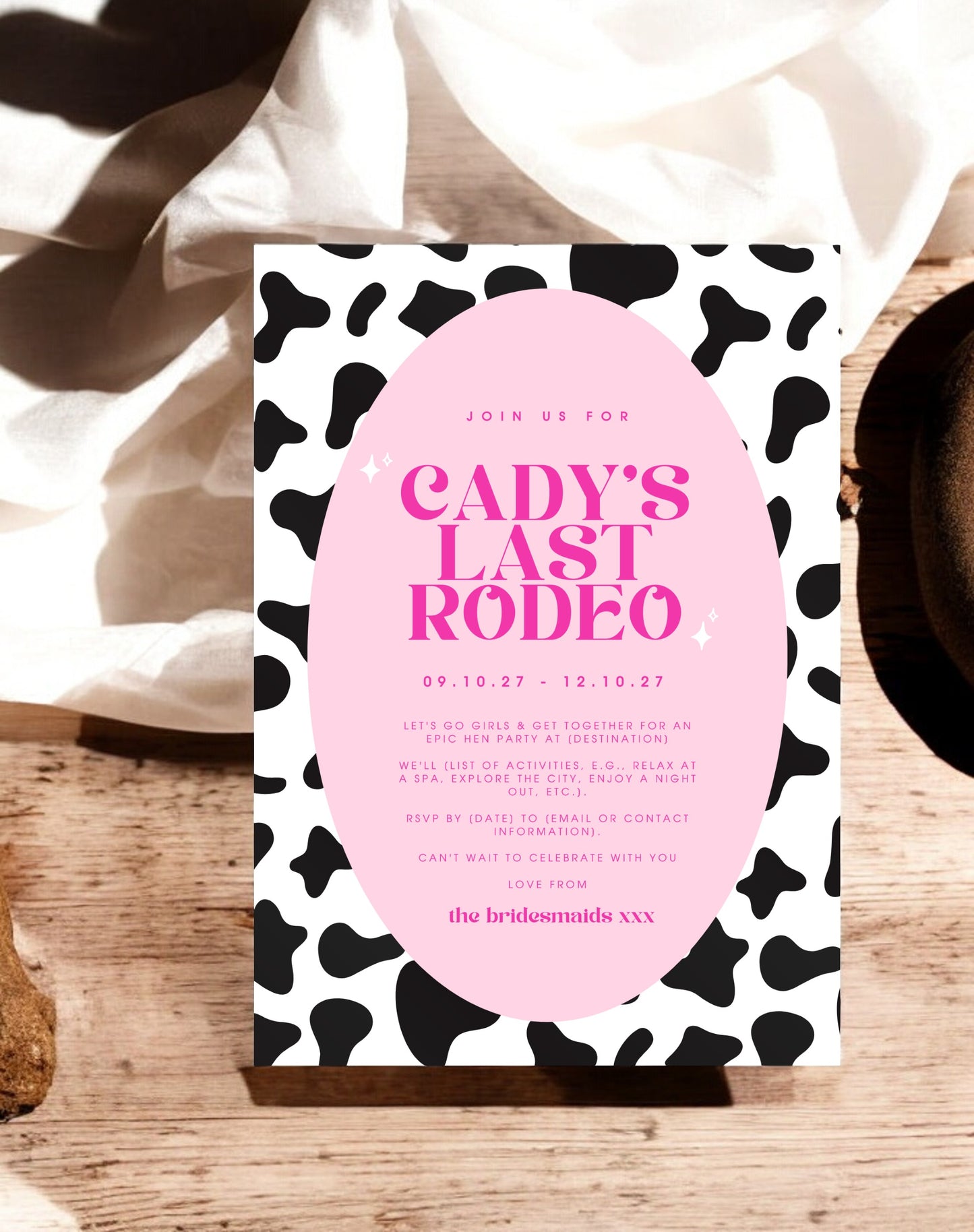 Last Rodeo Hen Itinerary & Invitation Digital Template