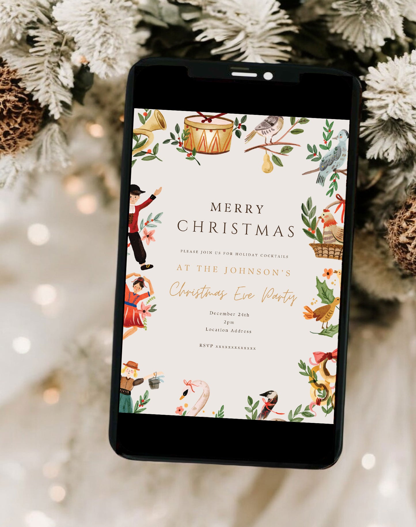 christmas party invite | editable template