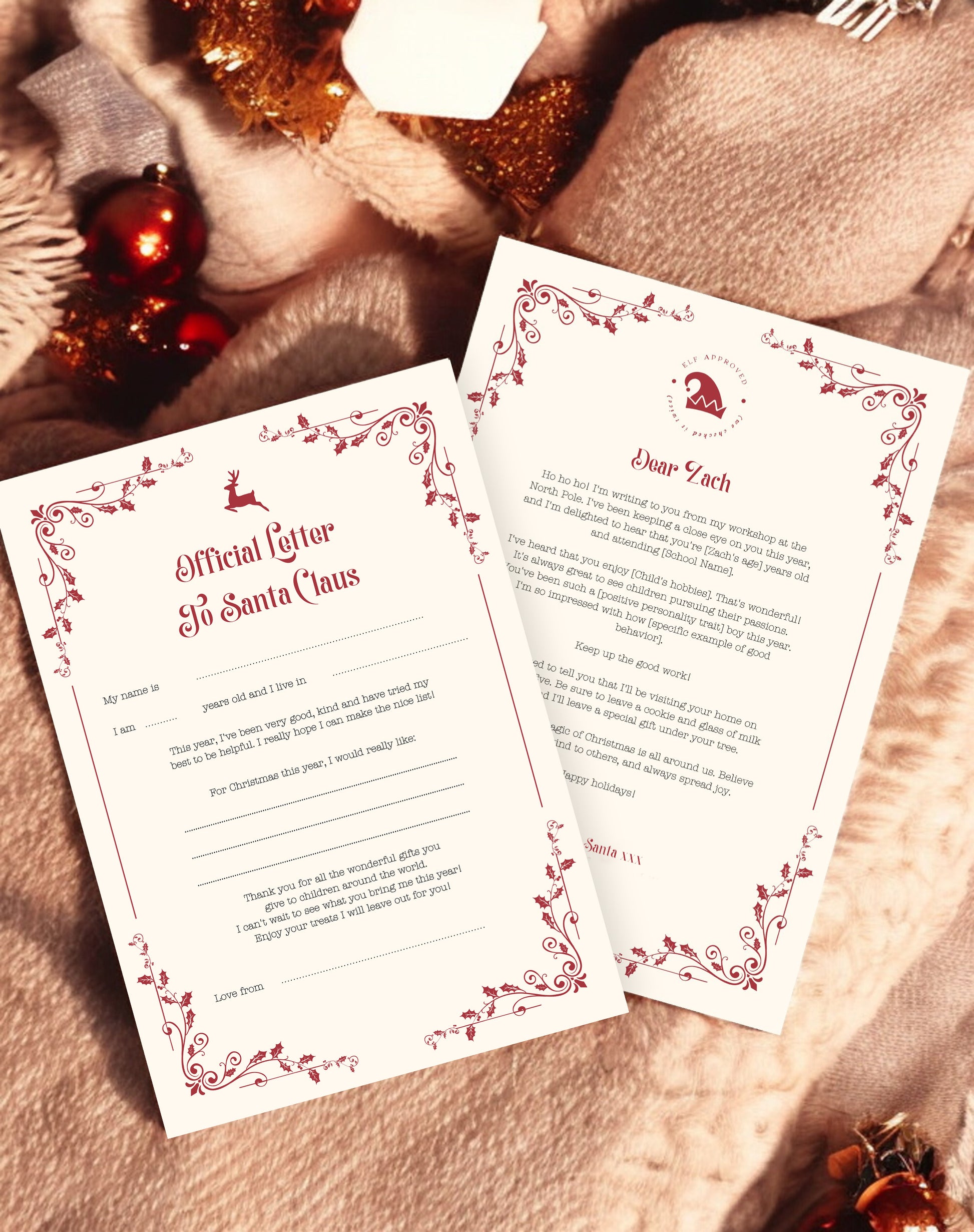 Santa Letter to and from Bundle - Ivy and Gold Wedding Stationery