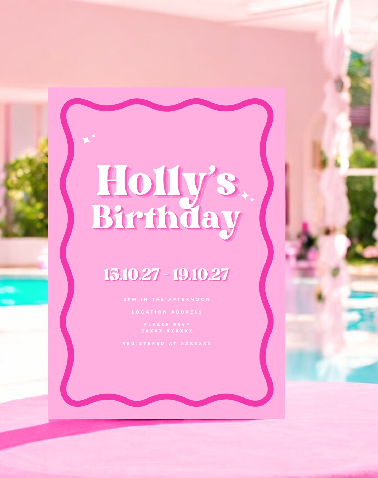 Holly Pink Hen Itinerary & Invitation Digital Template