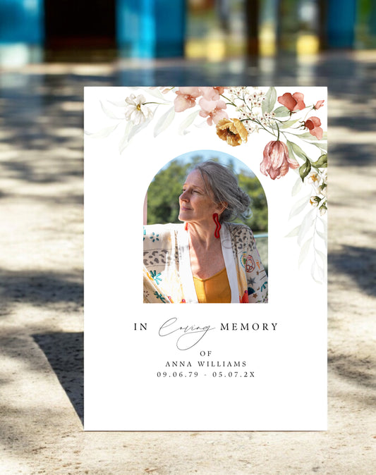 Floral Funeral Sign With Photo