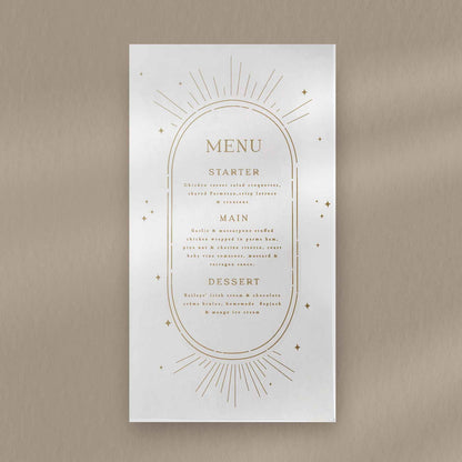 Abbie Menu  Ivy and Gold Wedding Stationery   