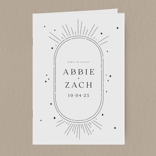 Abbie Order Of Service  Ivy and Gold Wedding Stationery   