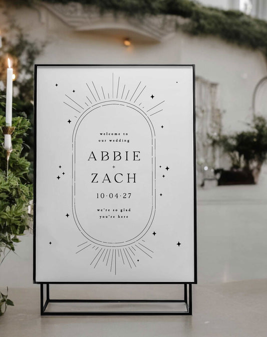 Abbie | Vintage Welcome Sign - Ivy and Gold Wedding Stationery -  