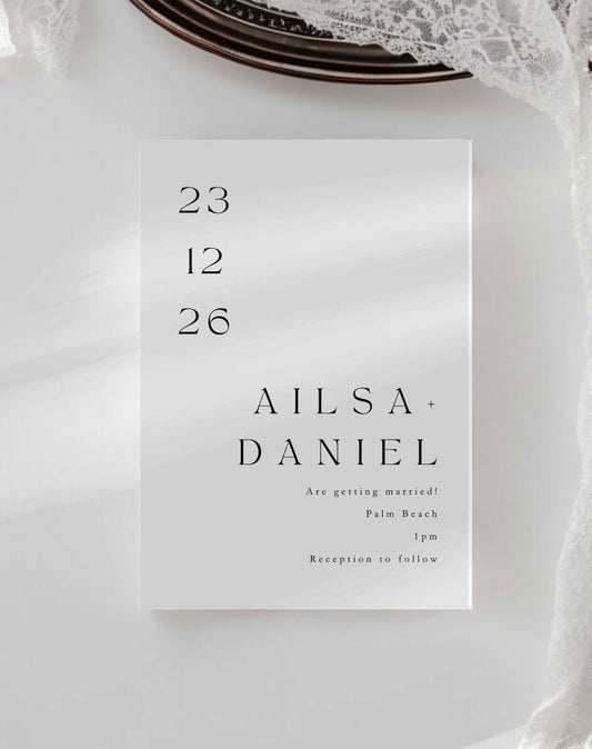 Ailsa Digital Wedding Invitation - Ivy and Gold Wedding Stationery -  