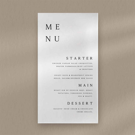 Ailsa Menu  Ivy and Gold Wedding Stationery   