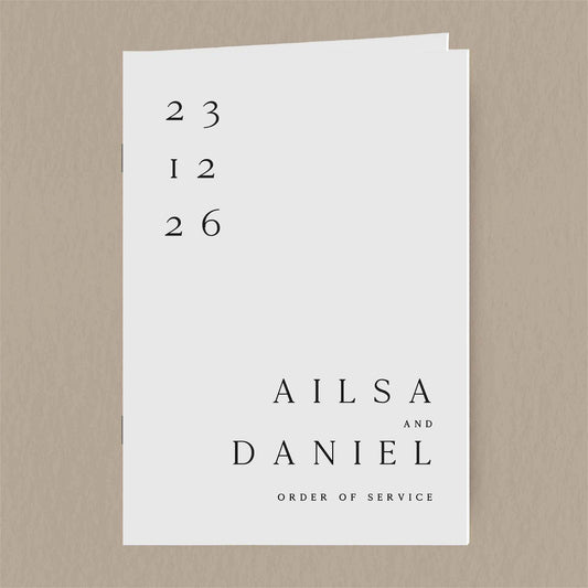 Ailsa Order Of Service  Ivy and Gold Wedding Stationery   