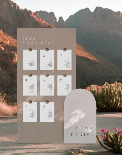 Ailsa | Simple Seating Plan Card - Ivy and Gold Wedding Stationery -  