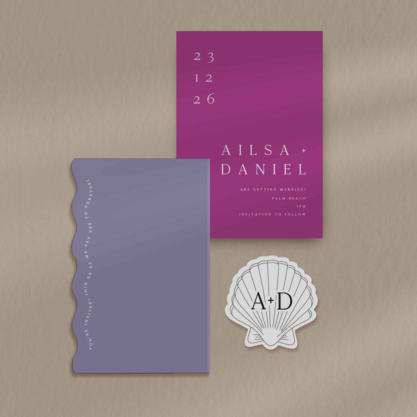 Ailsa | Simple Wedding Invitations - Ivy and Gold Wedding Stationery -  