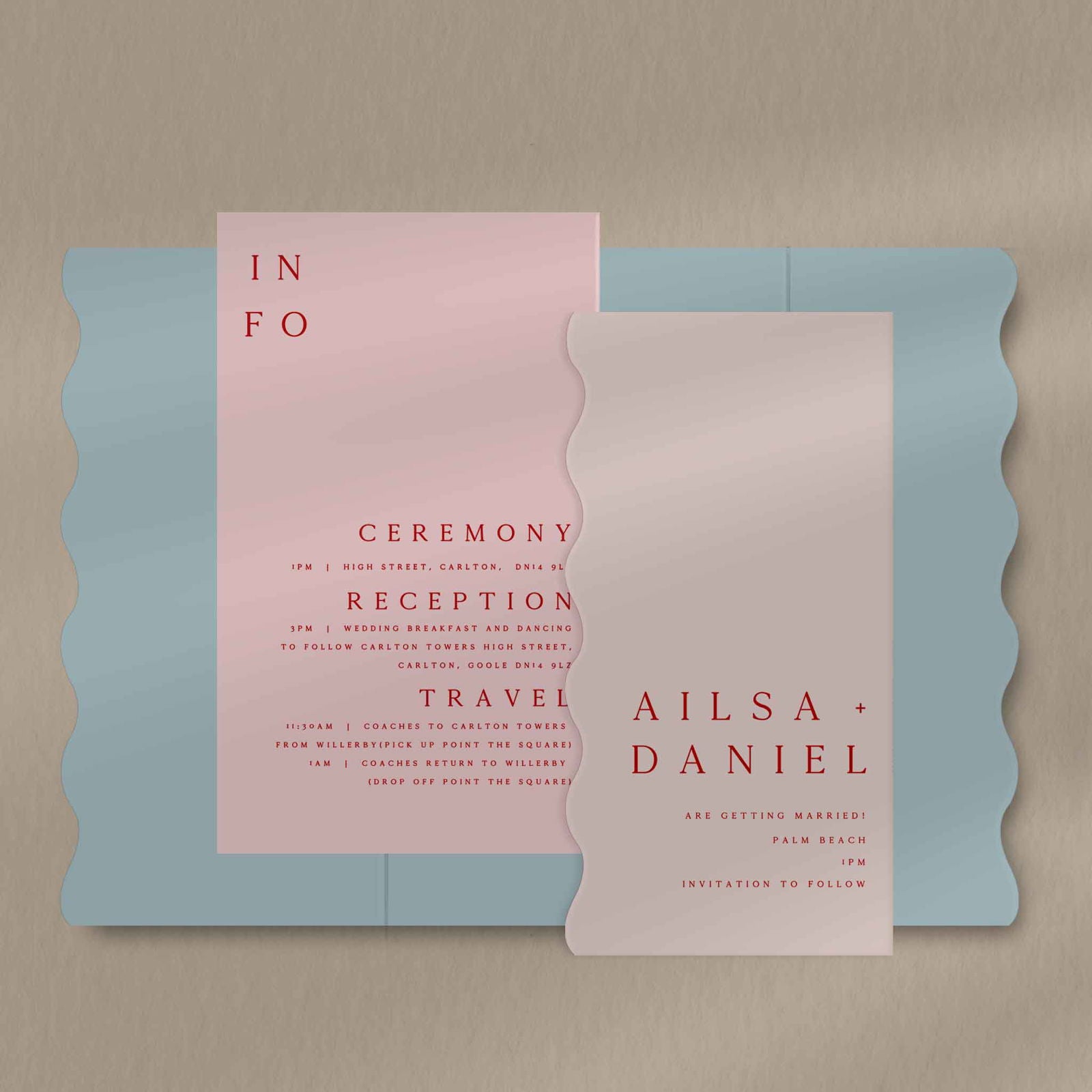 Ailsa | Simple Wedding Invitations - Ivy and Gold Wedding Stationery -  