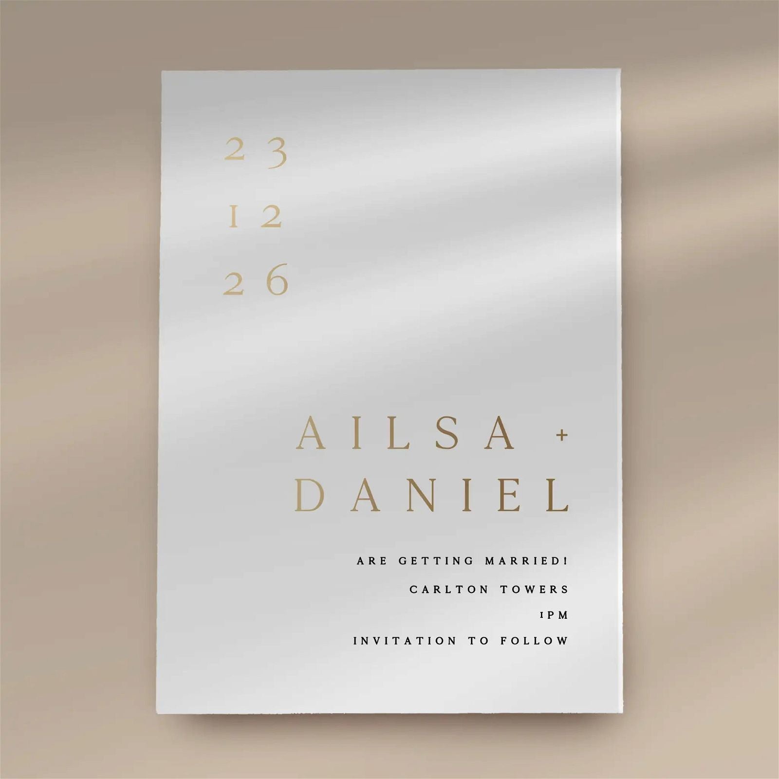 Ailsa | Simple Wedding Invitations  Ivy and Gold Wedding Stationery   