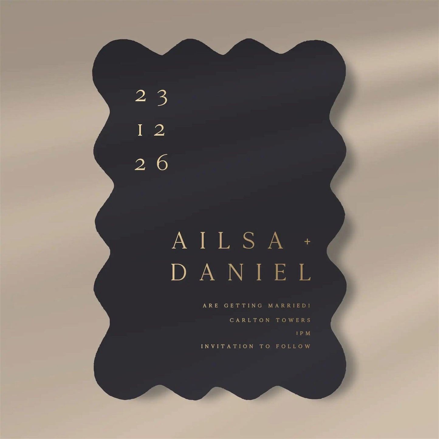 Ailsa | Simple Wedding Invitations  Ivy and Gold Wedding Stationery   