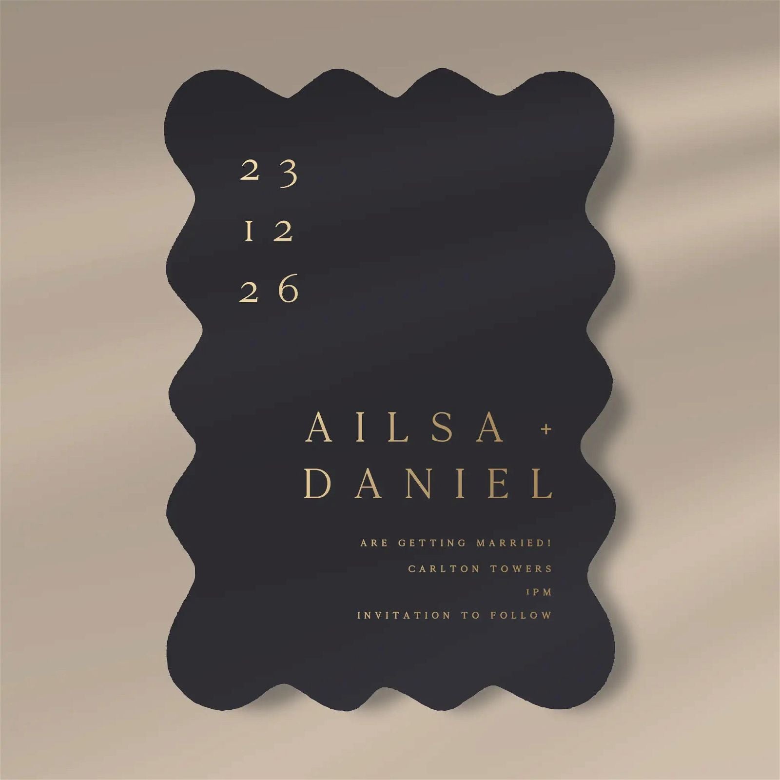 Ailsa | Simple Wedding Invitations  Ivy and Gold Wedding Stationery   