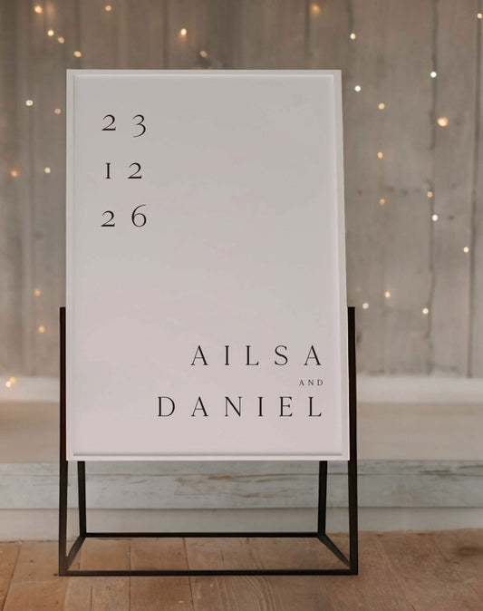 Ailsa | Simple Welcome Sign - Ivy and Gold Wedding Stationery -  