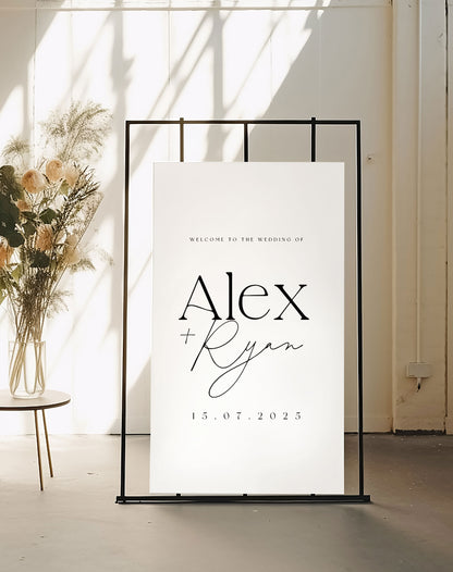 Alex | Minimal Welcome Sign - Ivy and Gold Wedding Stationery