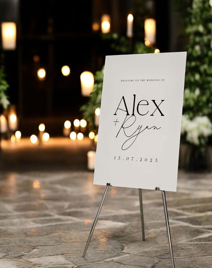 Alex | Minimal Welcome Sign - Ivy and Gold Wedding Stationery