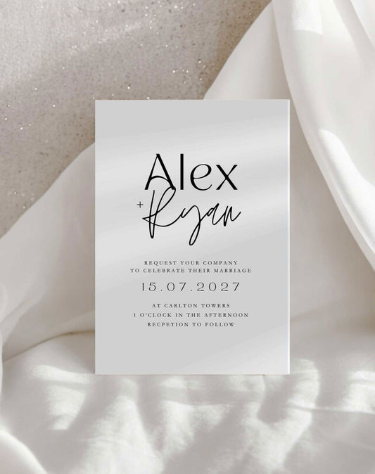 Alex Digital Wedding Invitation - Ivy and Gold Wedding Stationery -  
