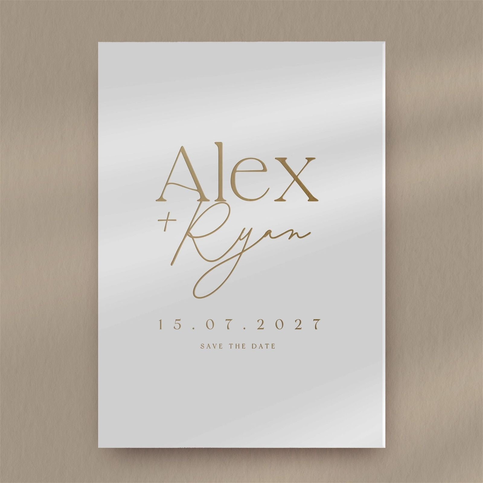 Alex | Minimal Save The Date  Ivy and Gold Wedding Stationery   