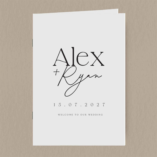 Alex Order Of Service  Ivy and Gold Wedding Stationery   
