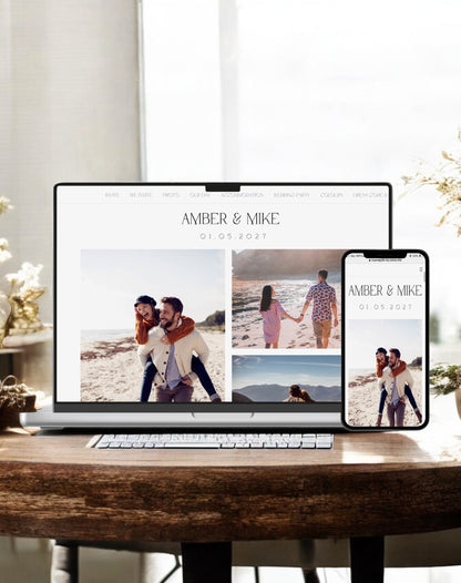 Amber Wedding Website Template - Ivy and Gold Wedding Stationery