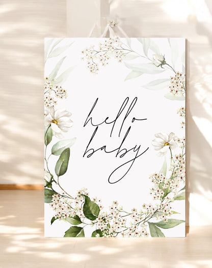 Hello Baby | Baby Shower Welcome Sign - Ivy and Gold Wedding Stationery