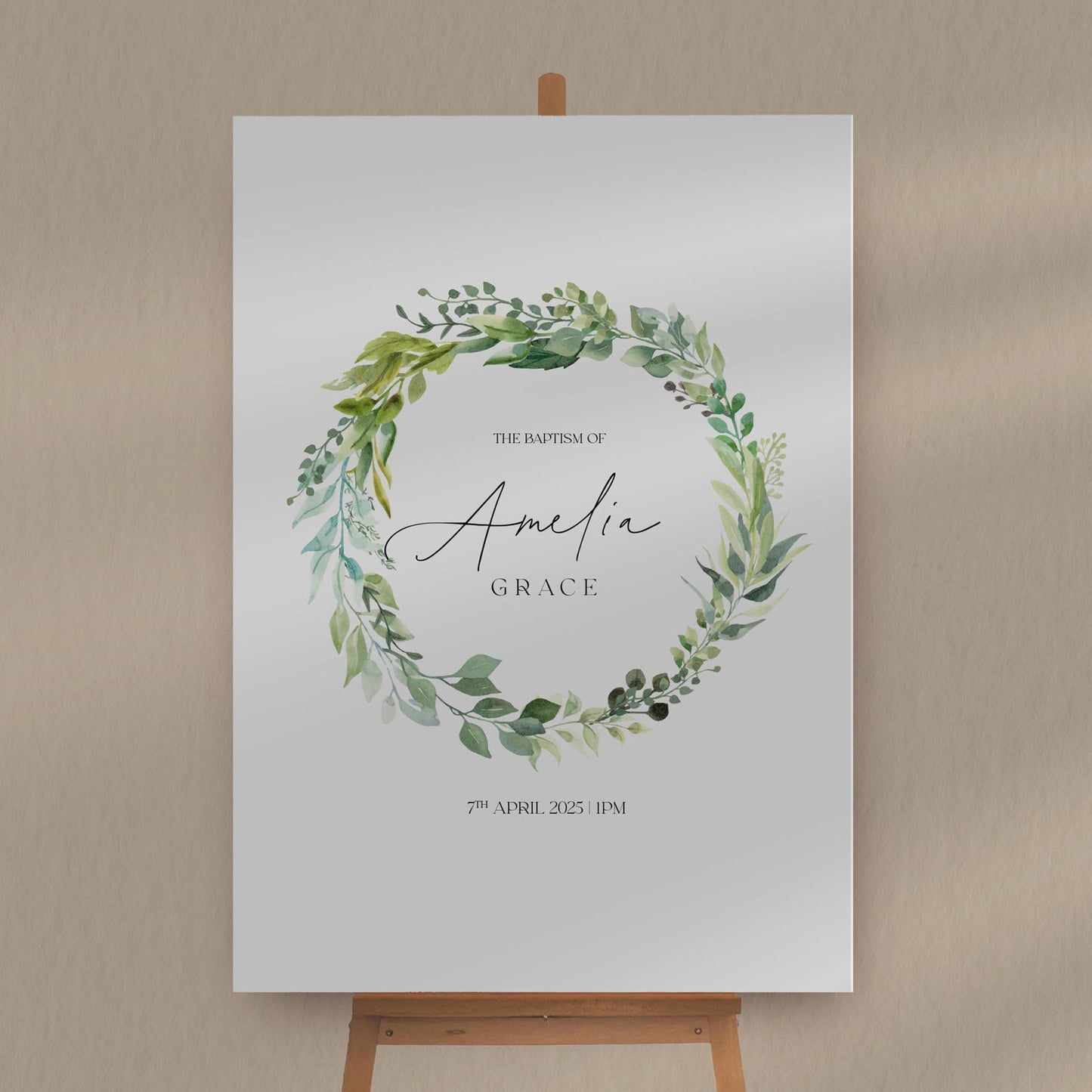 Amelia Christening Sign  Ivy and Gold Wedding Stationery   