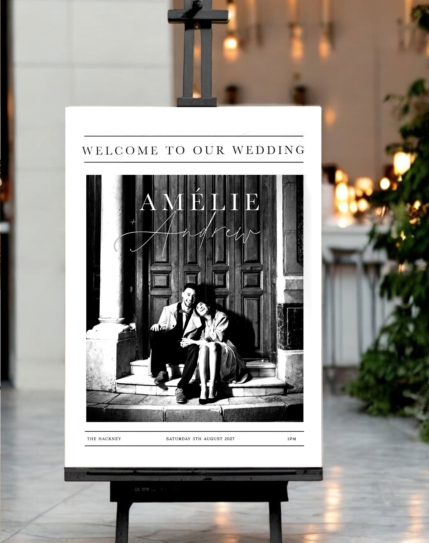 Amélie | Vintage Photo Welcome Sign - Ivy and Gold Wedding Stationery