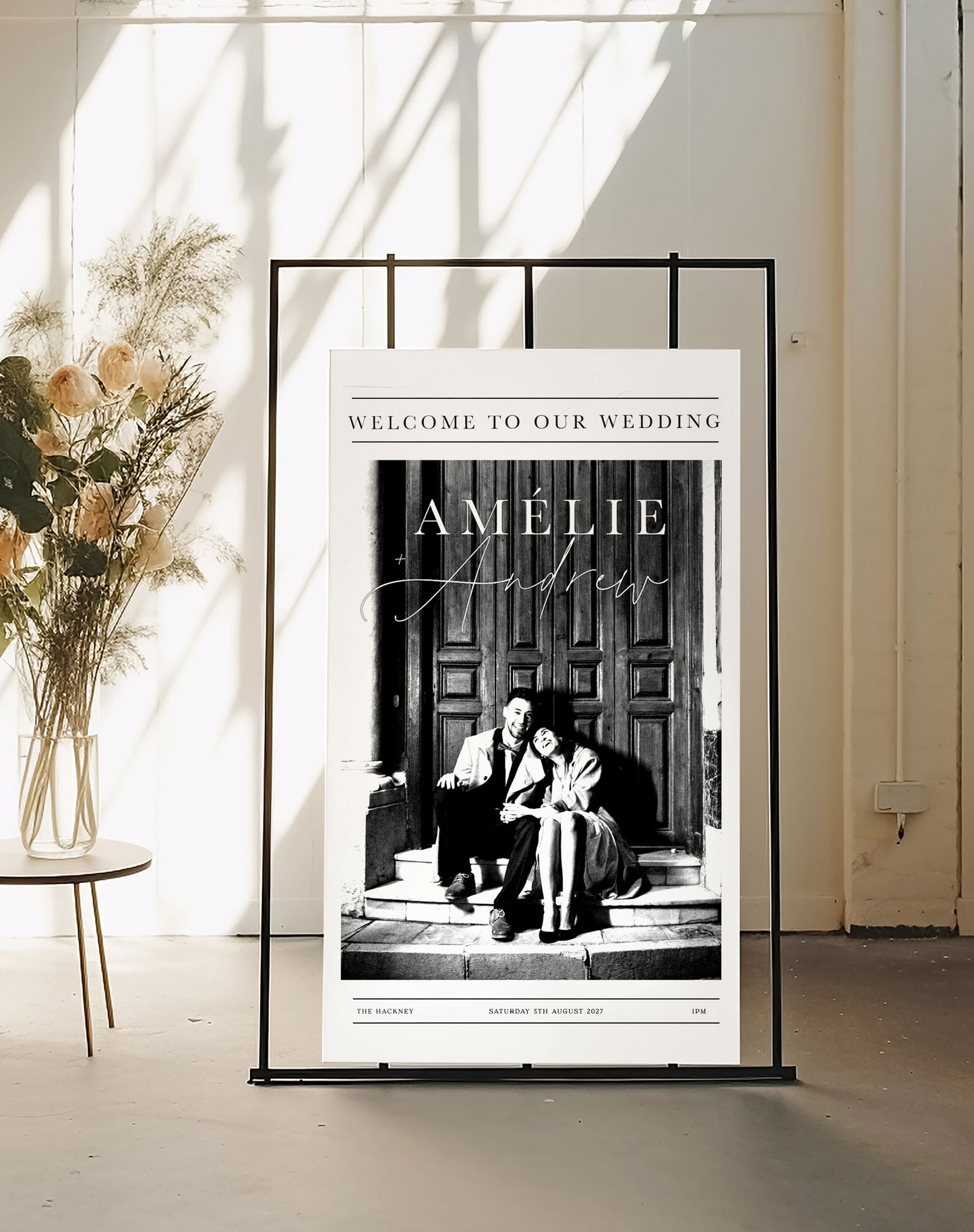 Amélie | Vintage Photo Welcome Sign - Ivy and Gold Wedding Stationery