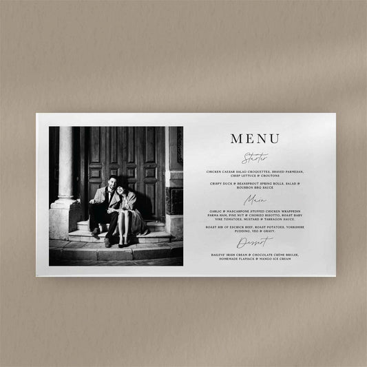 Amélie Menu  Ivy and Gold Wedding Stationery   