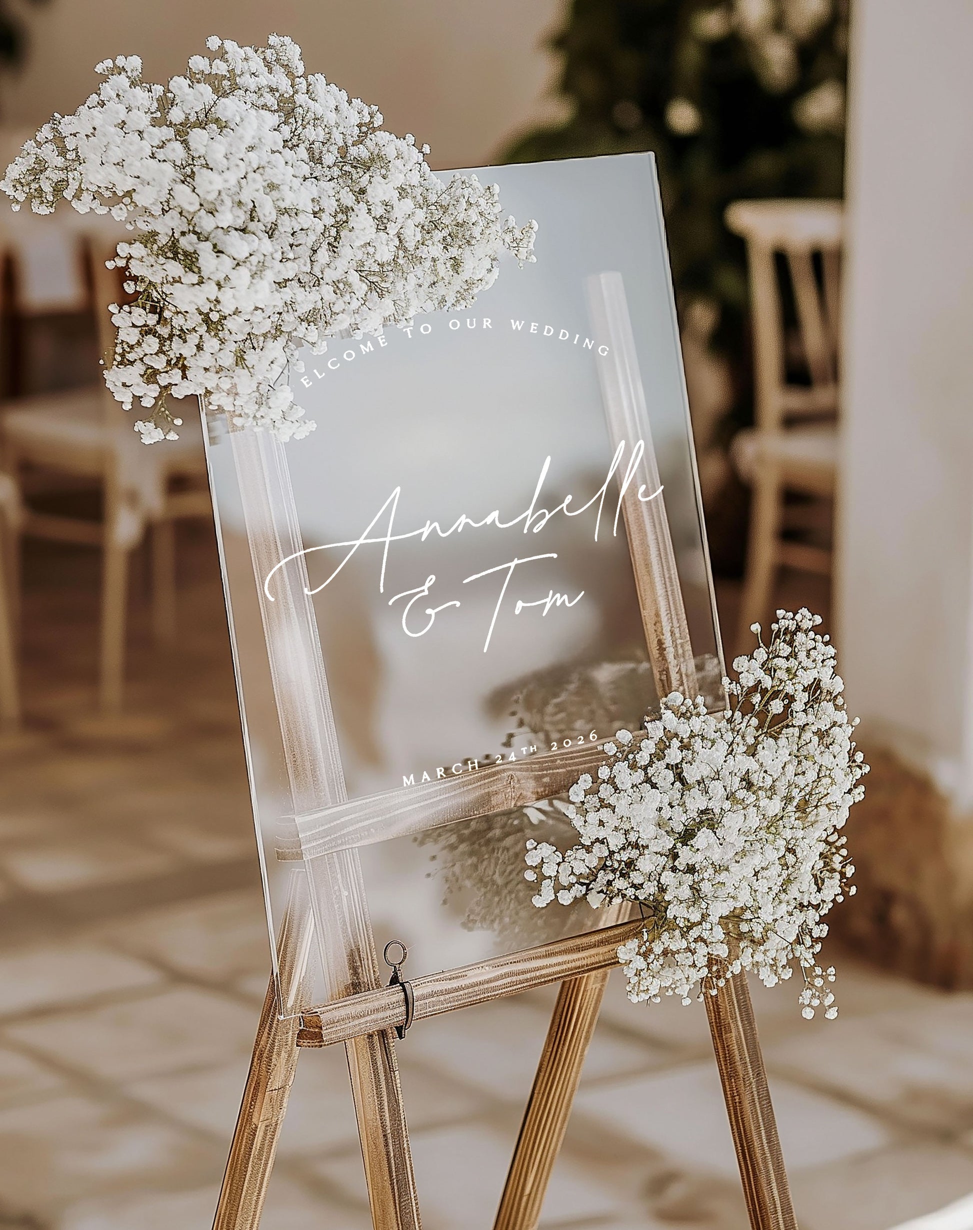 Annabelle | Modern Welcome Sign - Ivy and Gold Wedding Stationery