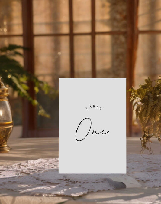 Annabelle | Modern Table Number - Ivy and Gold Wedding Stationery