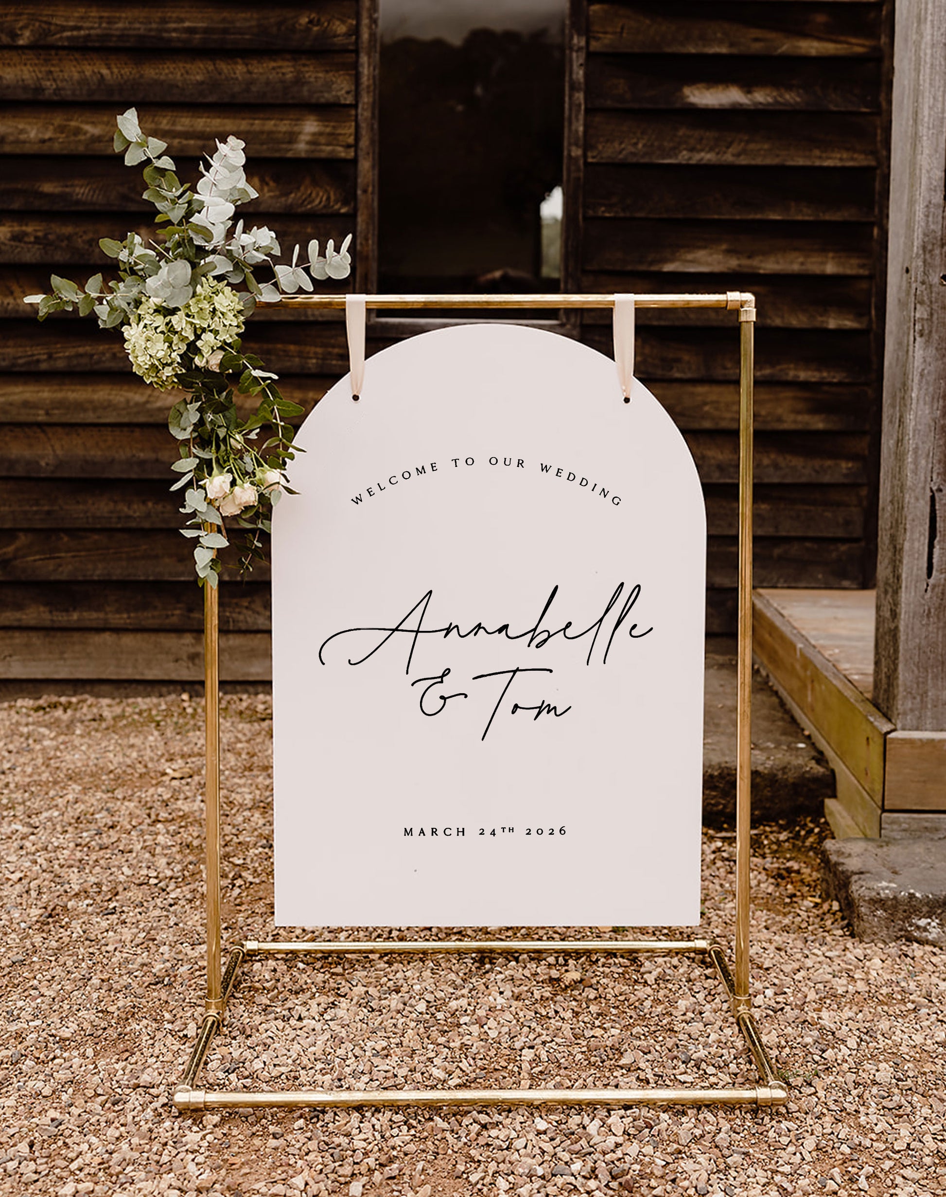 Annabelle | Modern Welcome Sign - Ivy and Gold Wedding Stationery