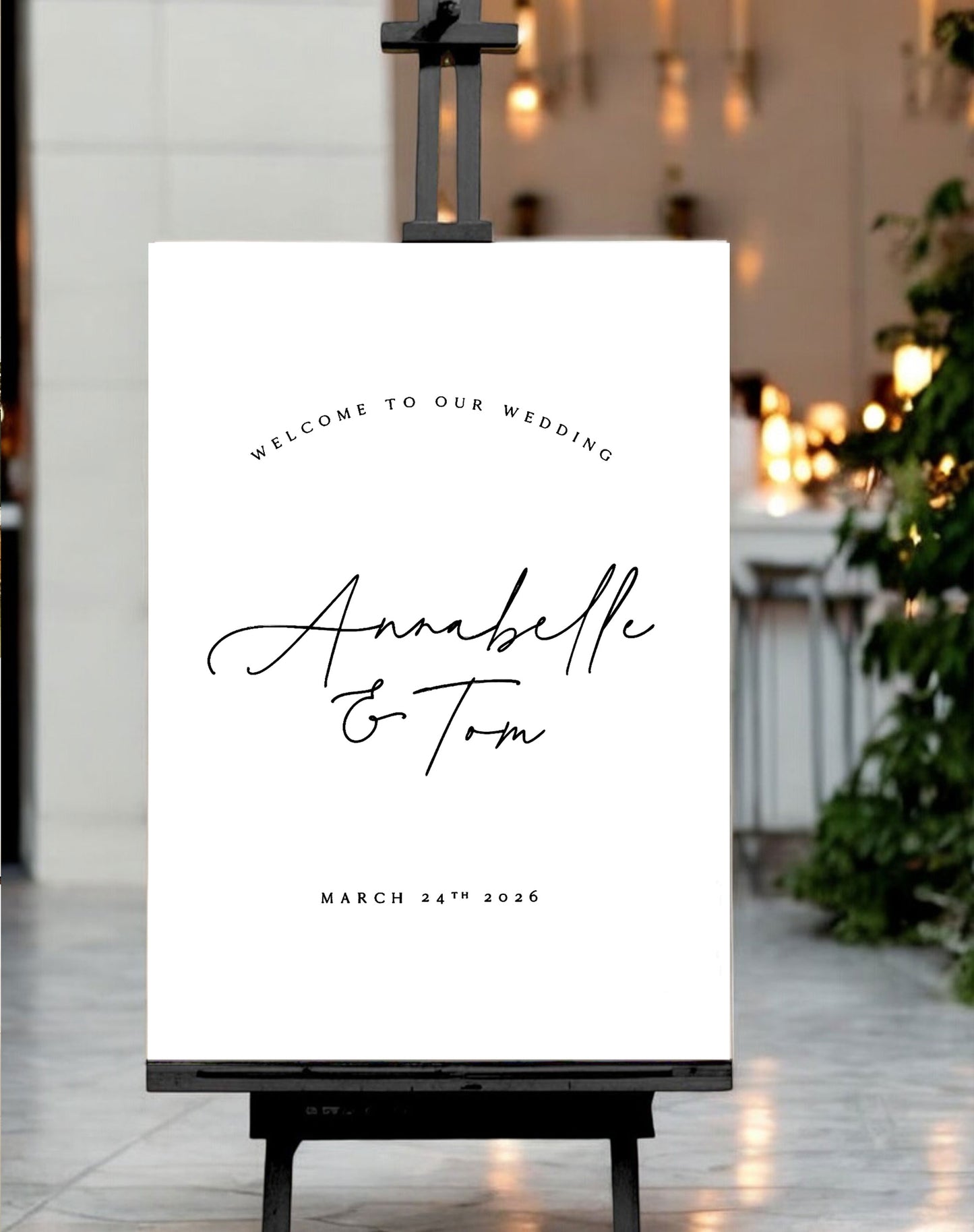 Annabelle | Modern Welcome Sign - Ivy and Gold Wedding Stationery