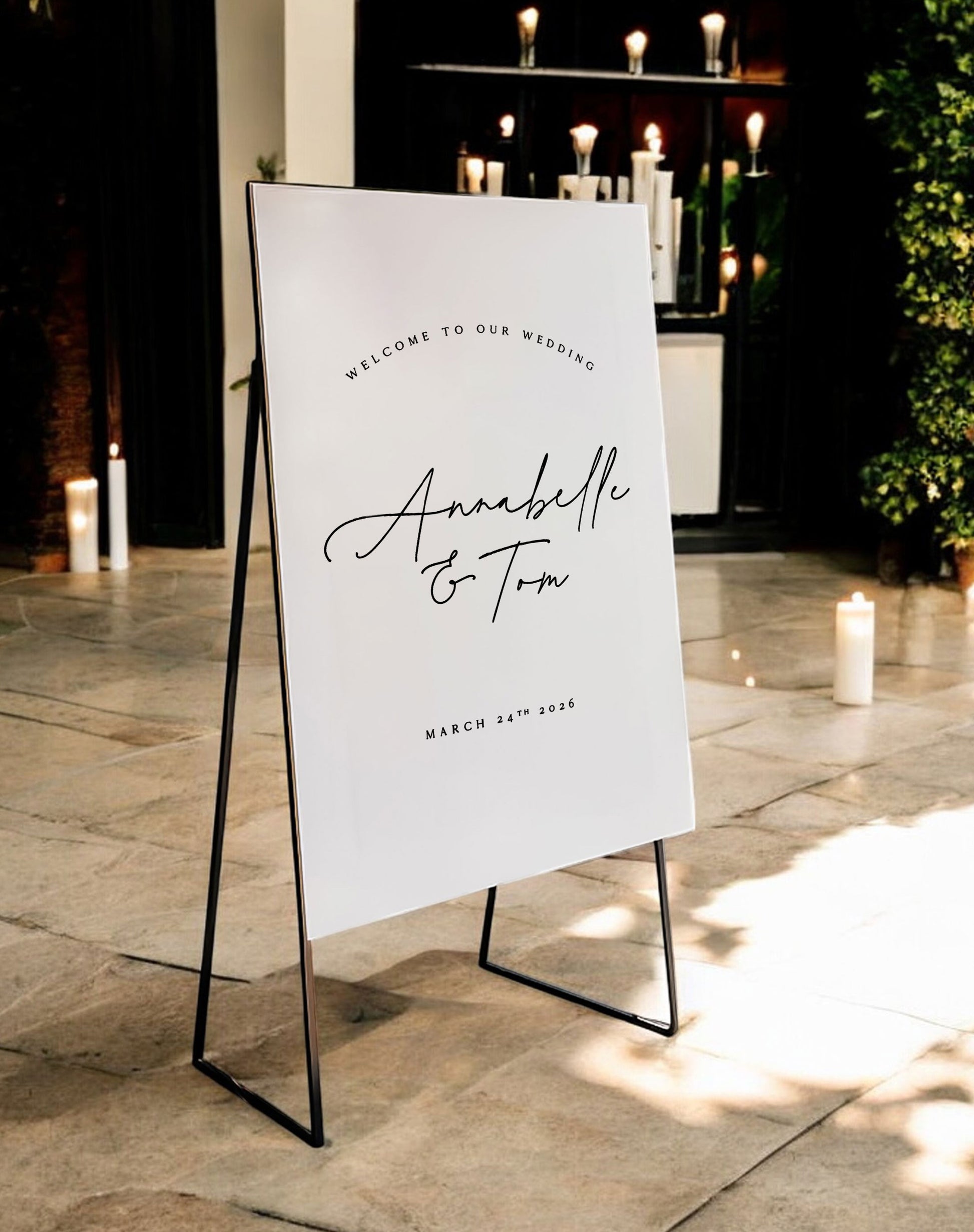 Annabelle | Modern Welcome Sign - Ivy and Gold Wedding Stationery