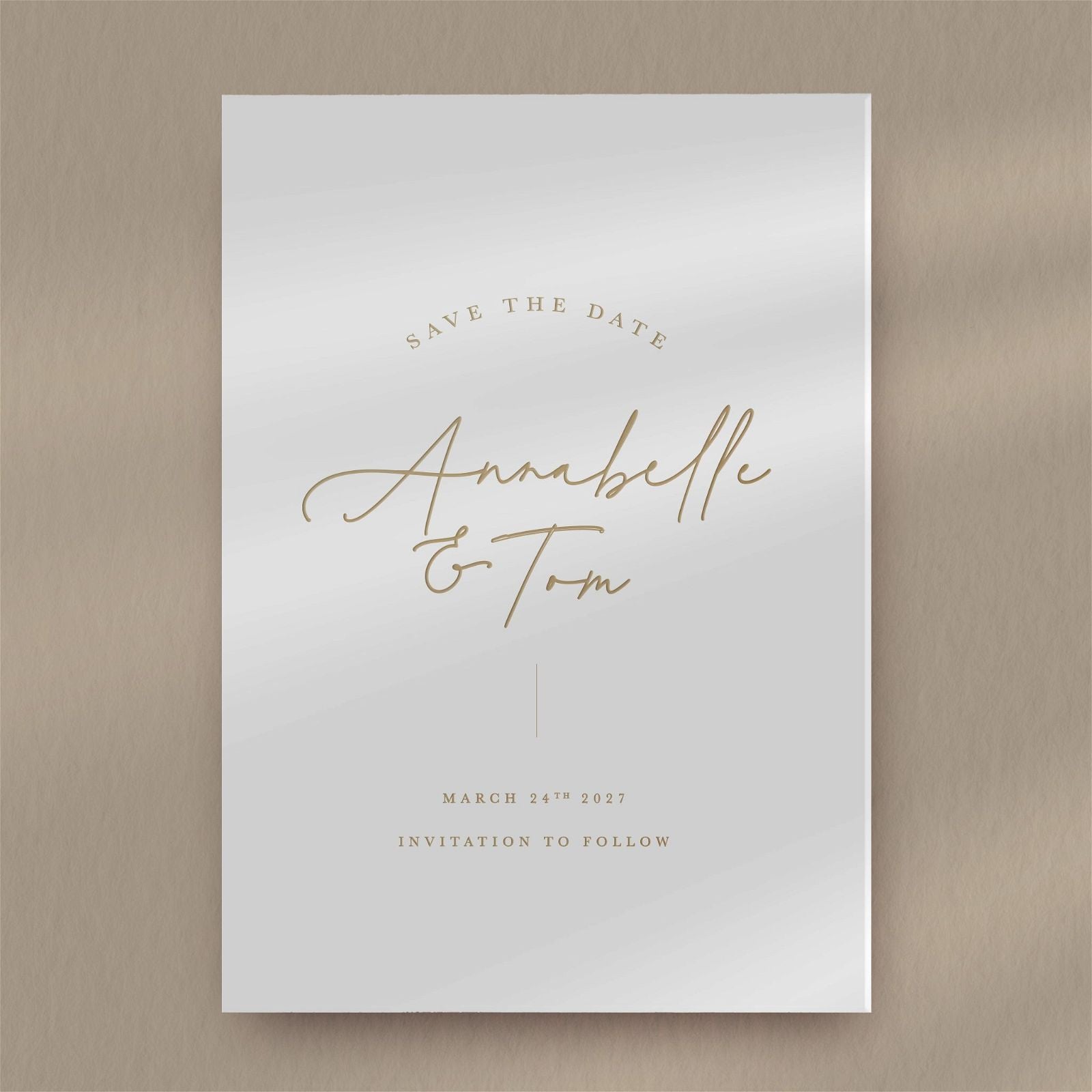 Annabelle | Modern Save The Date  Ivy and Gold Wedding Stationery   