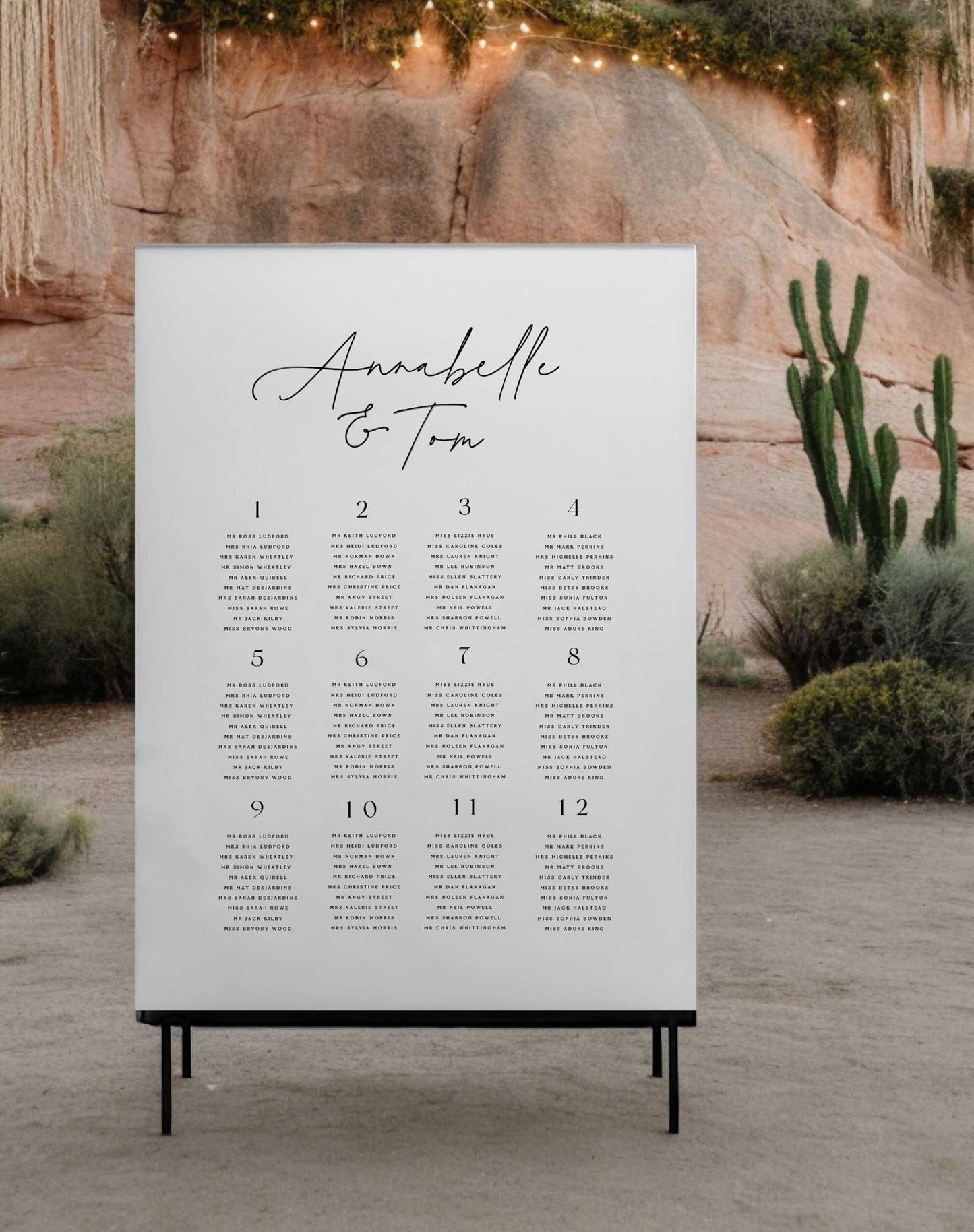 Annabelle | Modern Seating Plan - Ivy and Gold Wedding Stationery -  
