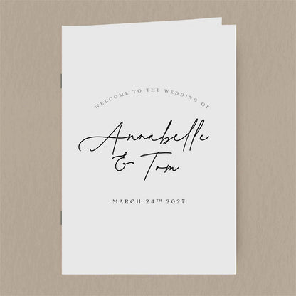 Annabelle Order Of Service  Ivy and Gold Wedding Stationery   