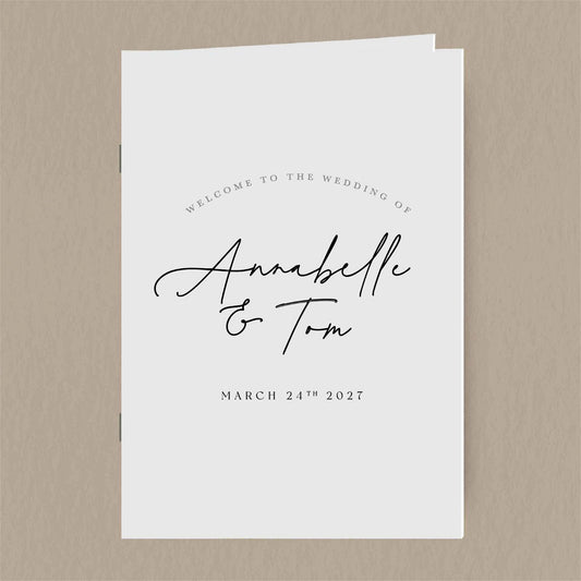 Annabelle Order Of Service  Ivy and Gold Wedding Stationery   