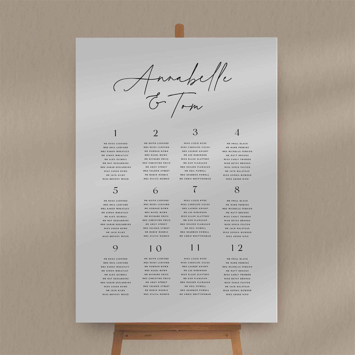 Annabelle Seating Plan  Ivy and Gold Wedding Stationery   