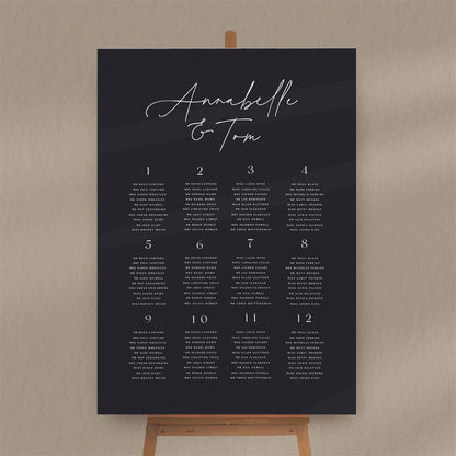 Annabelle Seating Plan  Ivy and Gold Wedding Stationery   