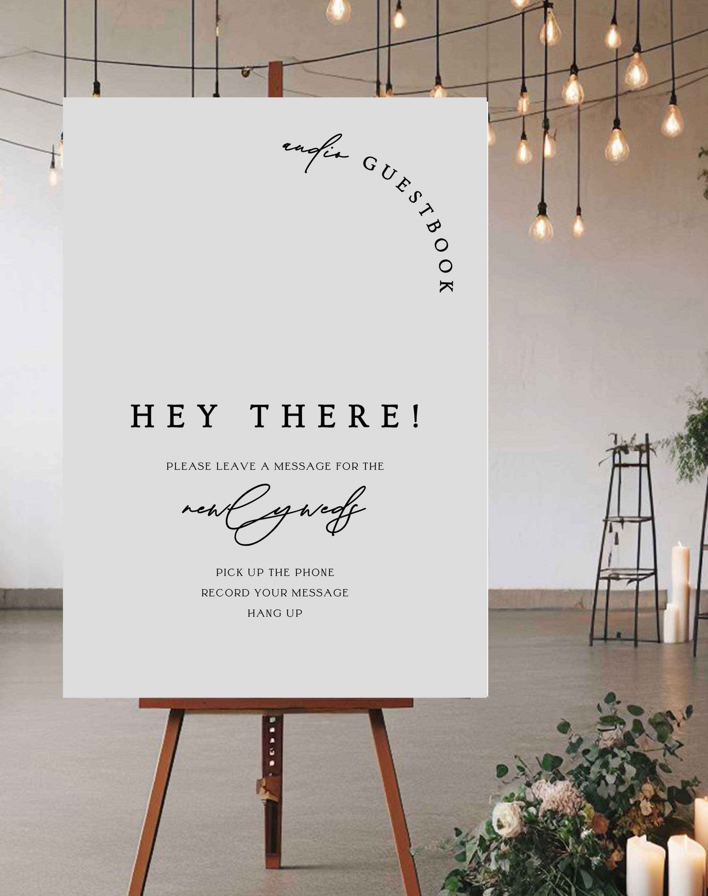 Audio Guest Book Sign - Ivy and Gold Wedding Stationery