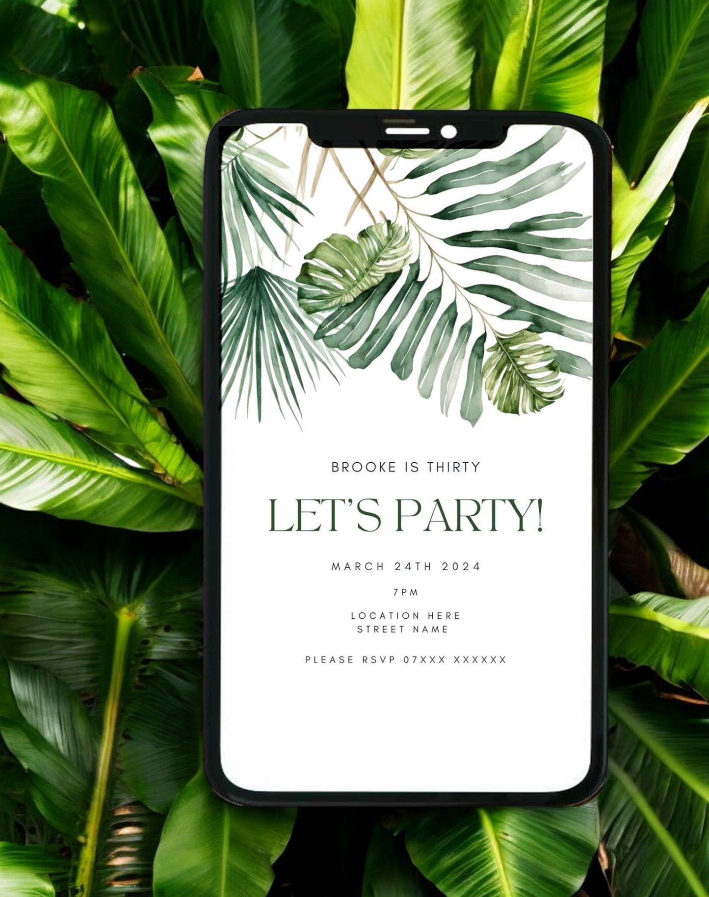 Brooke Tropical Birthday Itinerary & Invitation - Ivy and Gold Wedding Stationery