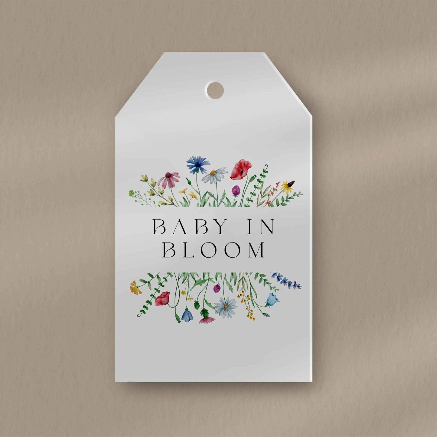 Baby In Bloom Favour Tags  Ivy and Gold Wedding Stationery   