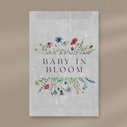 Baby In Bloom Favour Tags  Ivy and Gold Wedding Stationery   