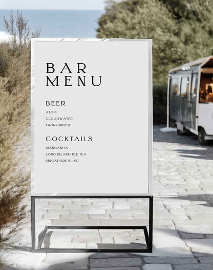 Bar Menu Sign