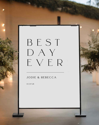 Best Day Ever Sign - Ivy and Gold Wedding Stationery