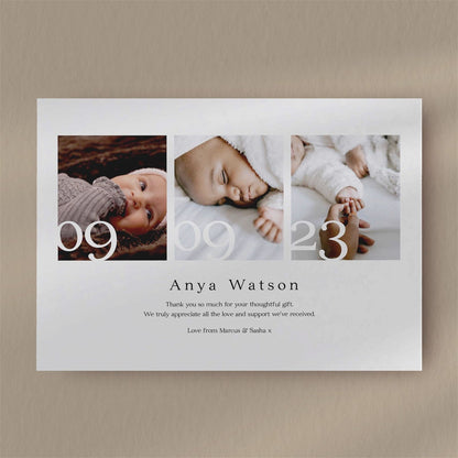 Birth Announcement Sample  Ivy and Gold Wedding Stationery Anya  