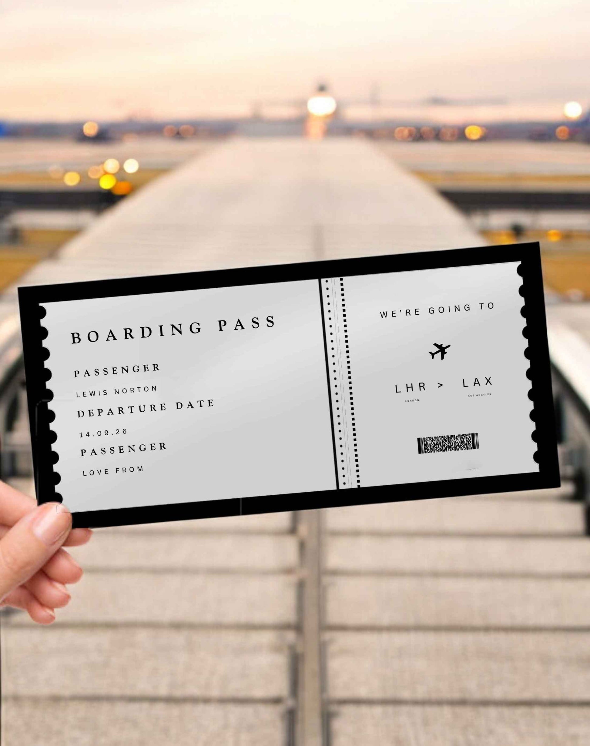 Boarding Pass Voucher - Ivy and Gold Wedding Stationery