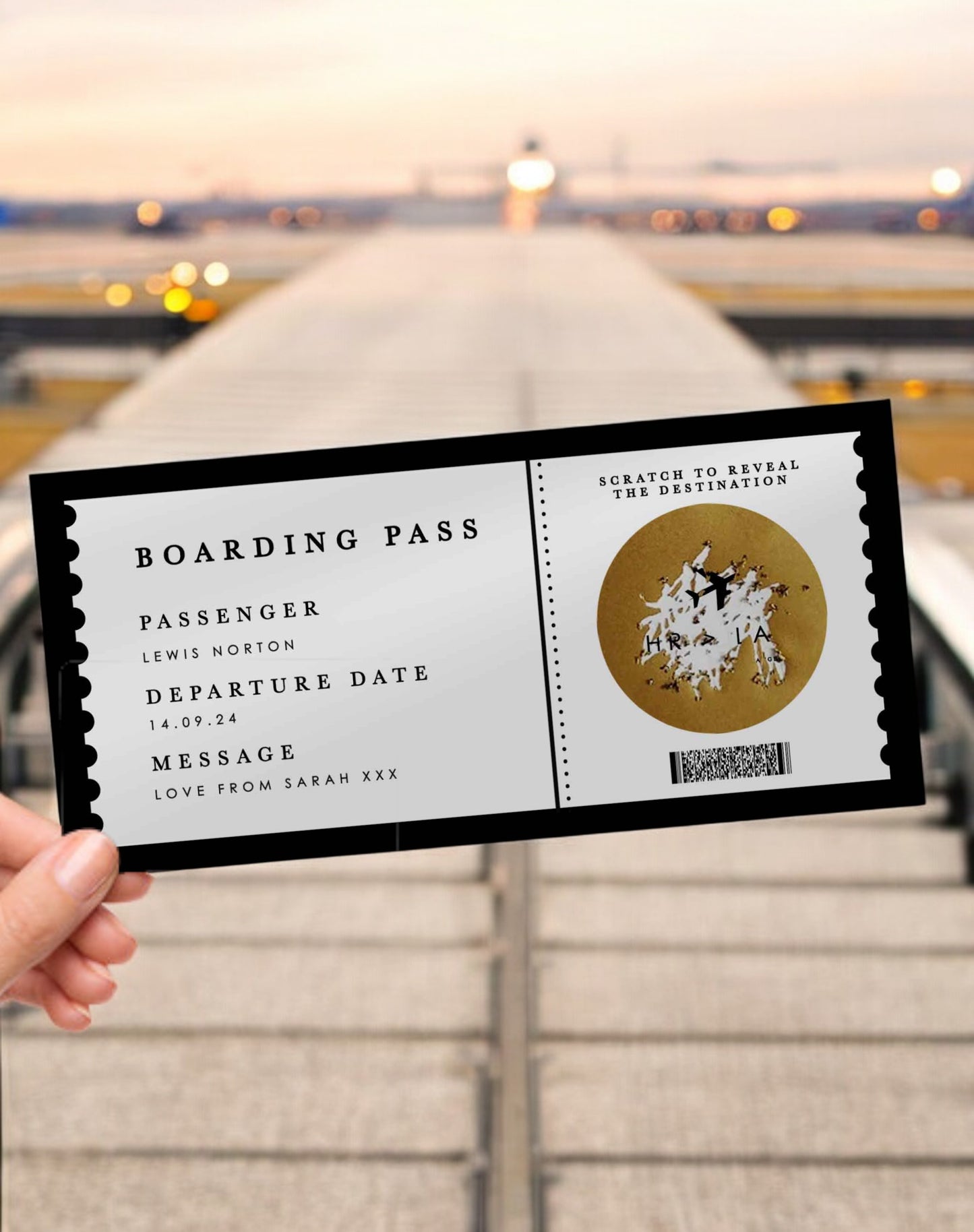 Boarding Pass Voucher - Ivy and Gold Wedding Stationery