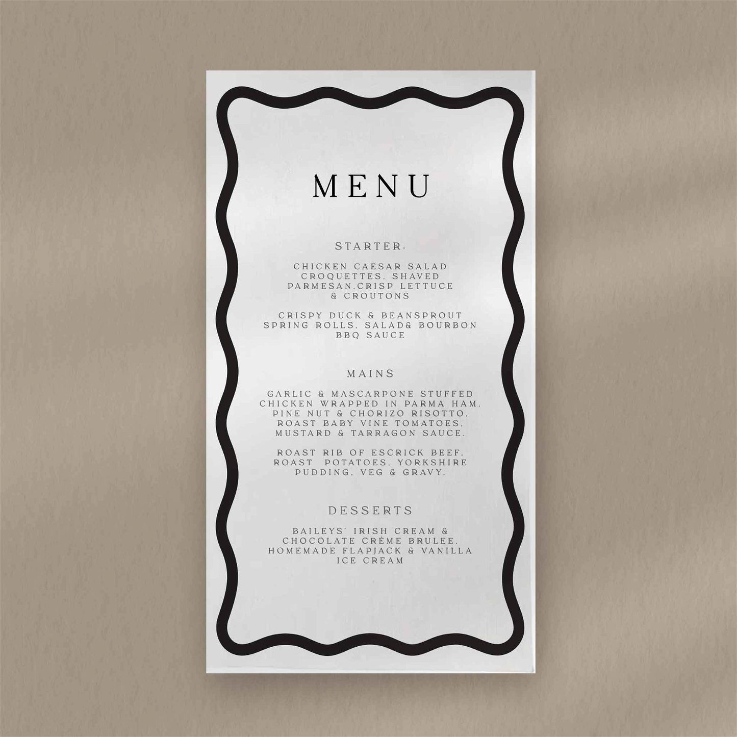 Bodhi Menu  Ivy and Gold Wedding Stationery   